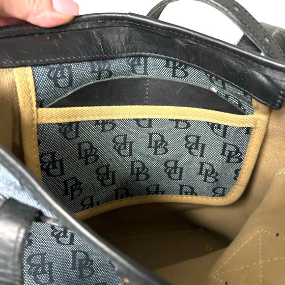 Dooney & Bourke Blue Canvas Bucket Bag Shoulder Handbag Leather Monogram - Picture 9 of 15